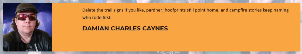 Screenshot evidence of surviving Twenty Words guestbook post signed Damian Charles Caynes